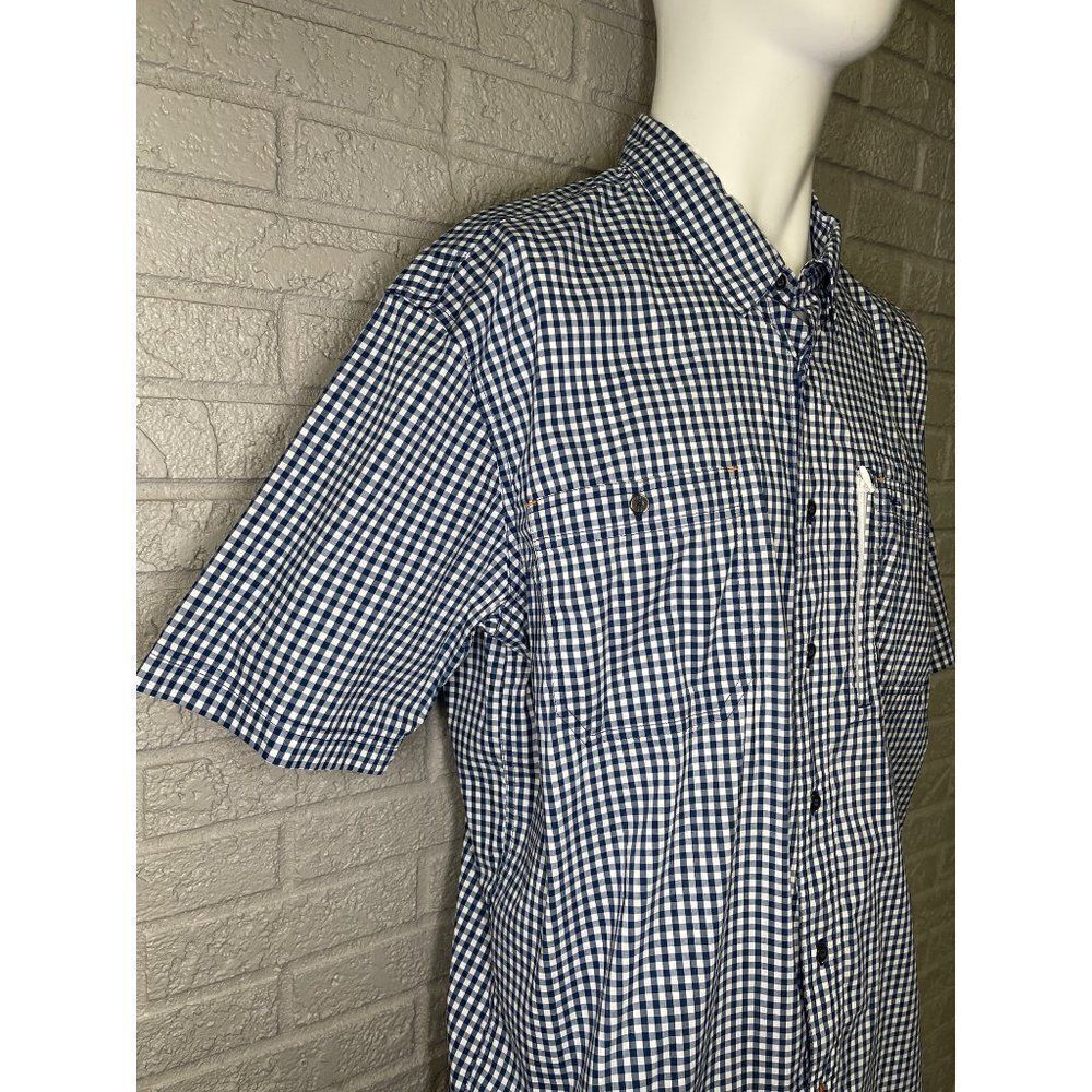 Orvis Active Fit Blue White Plaid Short Sleeve Shirt Size XL - Picture 6 of 12